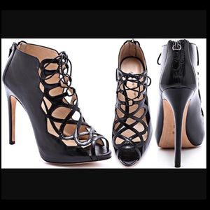 Alexandre Birman lace up peep toe heels. Worn once